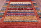 Persian Gabbeh Tribal Hand Knotted Wool Rug - 6' 11" X 9' 8" - Golden Nile