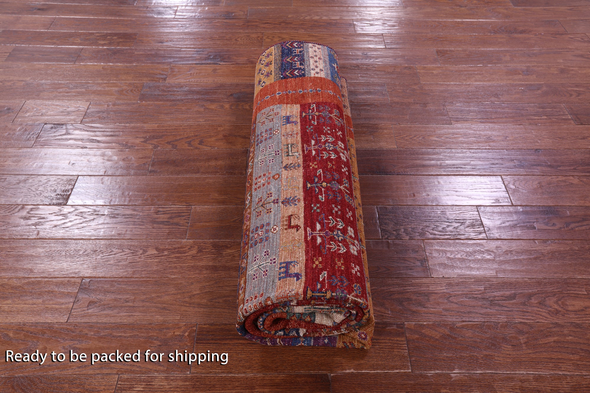Persian Gabbeh Tribal Hand Knotted Wool Rug - 6' 11" X 9' 8" - Golden Nile