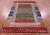 Persian Gabbeh Tribal Hand Knotted Wool Rug - 6' 9" X 8' 1" - Golden Nile
