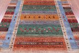 Persian Gabbeh Tribal Hand Knotted Wool Rug - 6' 9" X 8' 1" - Golden Nile