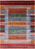 Persian Gabbeh Tribal Hand Knotted Wool Rug - 6' 9" X 8' 1" - Golden Nile
