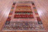 Tribal Persian Gabbeh Hand Knotted Wool Rug - 5' 9" X 8' 2" - Golden Nile