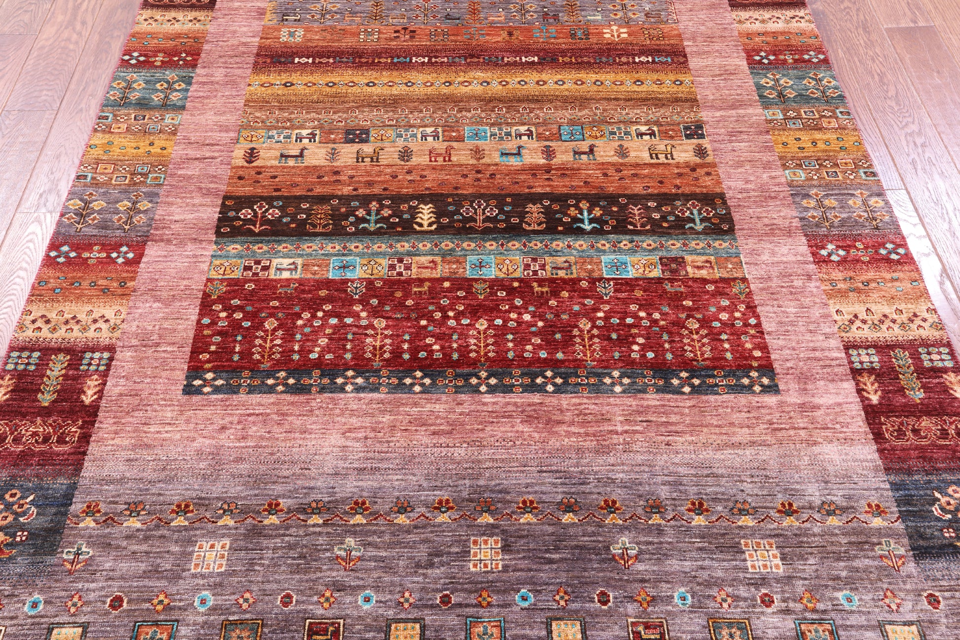 Tribal Persian Gabbeh Hand Knotted Wool Rug - 5' 9" X 8' 2" - Golden Nile