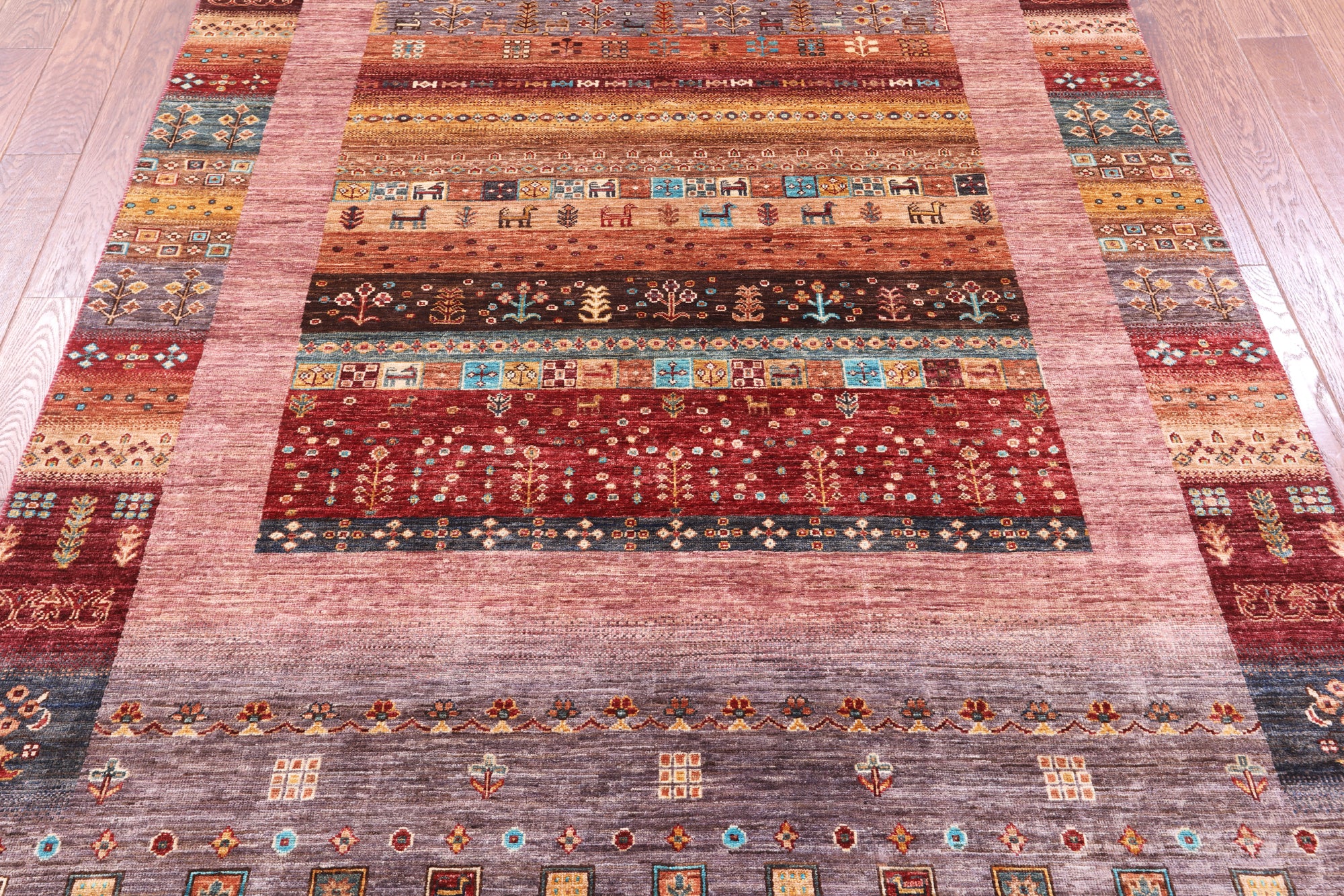 Tribal Persian Gabbeh Hand Knotted Wool Rug - 5' 9" X 8' 2" - Golden Nile