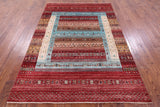 Tribal Persian Gabbeh Hand Knotted Wool Rug - 5' 9" X 8' 2" - Golden Nile