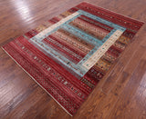 Tribal Persian Gabbeh Hand Knotted Wool Rug - 5' 9" X 8' 2" - Golden Nile