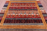 Tribal Persian Gabbeh Hand Knotted Wool Rug - 5' 8" X 8' 0" - Golden Nile