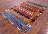 Tribal Persian Gabbeh Hand Knotted Wool Rug - 5' 8" X 8' 0" - Golden Nile