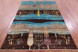 Tribal Persian Gabbeh Hand Knotted Wool Rug - 5' 6" X 7' 10" - Golden Nile