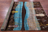 Tribal Persian Gabbeh Hand Knotted Wool Rug - 5' 6" X 7' 10" - Golden Nile