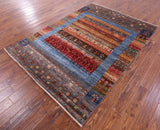 Tribal Persian Gabbeh Handmade Wool Rug - 5' 8" X 7' 10" - Golden Nile