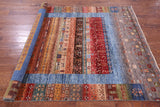 Tribal Persian Gabbeh Handmade Wool Rug - 5' 8" X 7' 10" - Golden Nile