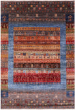 Tribal Persian Gabbeh Handmade Wool Rug - 5' 8" X 7' 10" - Golden Nile