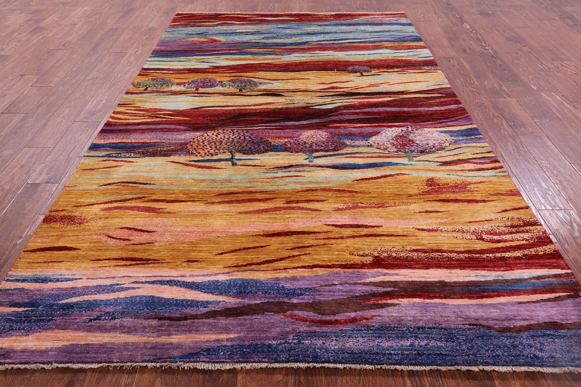 Tribal Persian Gabbeh Hand Knotted Wool Rug - 5' 8" X 8' 11" - Golden Nile