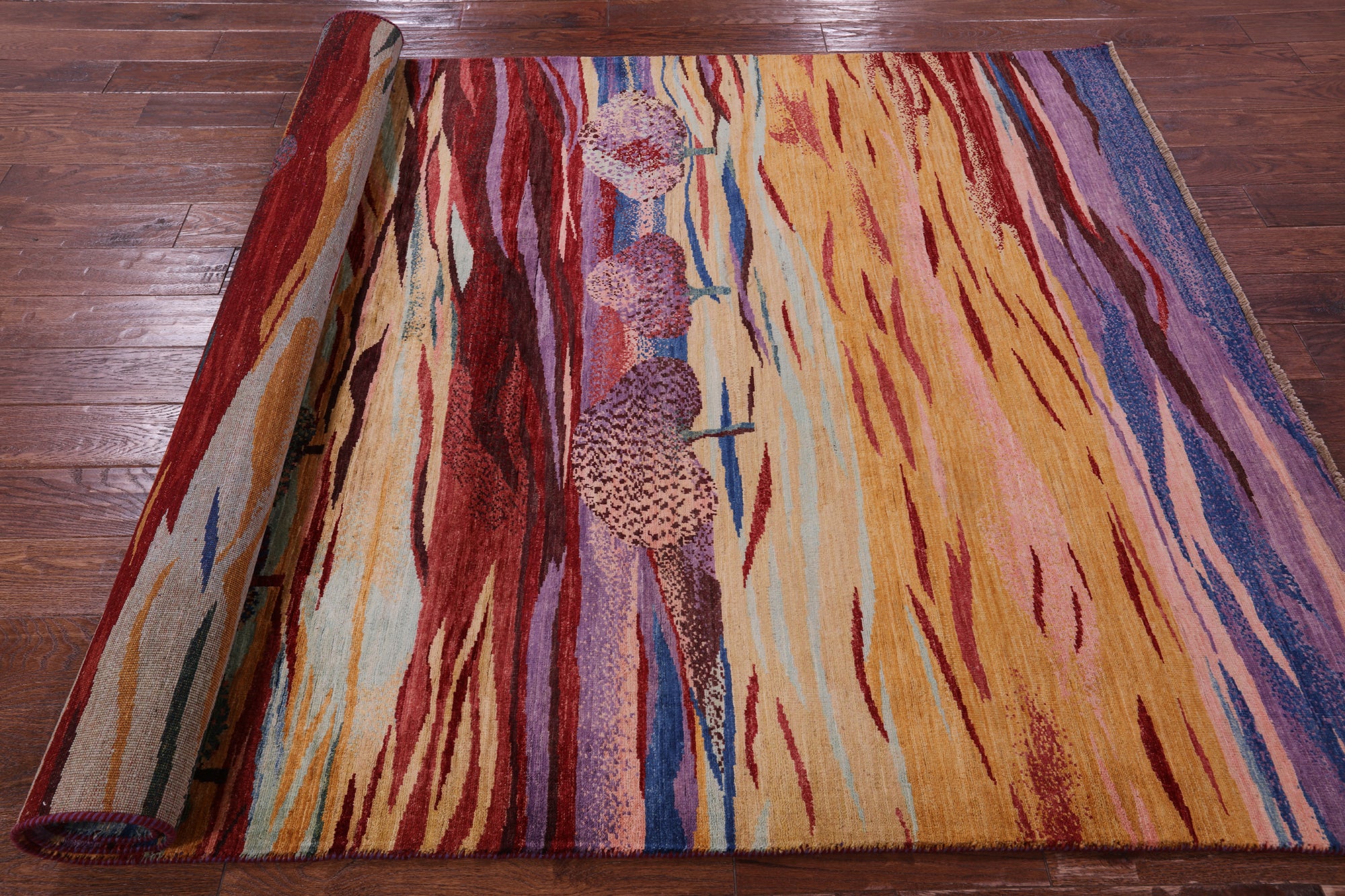 Tribal Persian Gabbeh Hand Knotted Wool Rug - 5' 8" X 8' 11" - Golden Nile