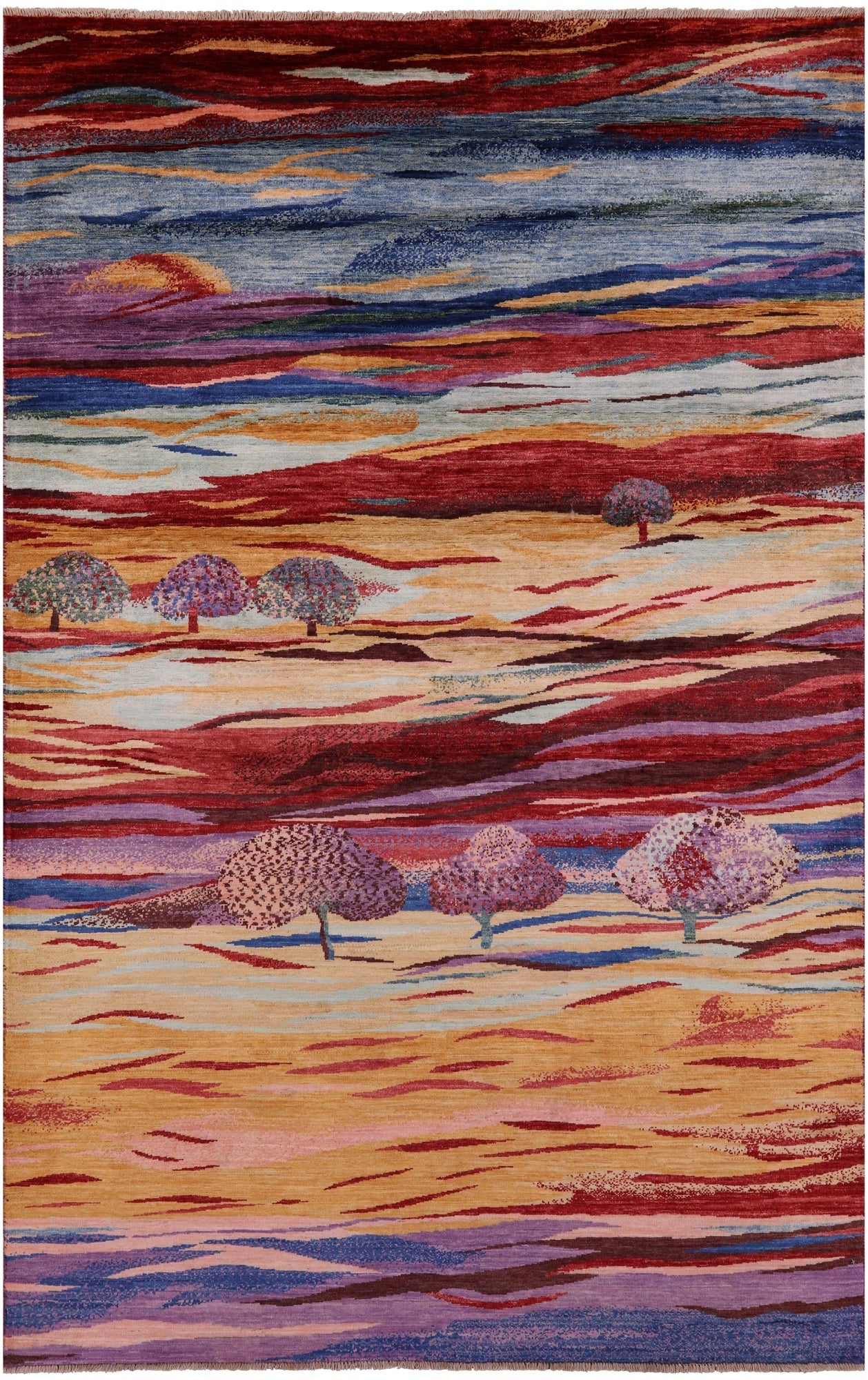 Tribal Persian Gabbeh Hand Knotted Wool Rug - 5' 8" X 8' 11" - Golden Nile