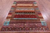 Tribal Persian Gabbeh Hand Knotted Wool Rug - 5' 7" X 8' 1" - Golden Nile