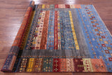 Tribal Persian Gabbeh Handmade Wool Rug - 6' 8" X 9' 5" - Golden Nile