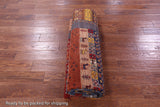 Tribal Persian Gabbeh Handmade Wool Rug - 6' 8" X 9' 5" - Golden Nile