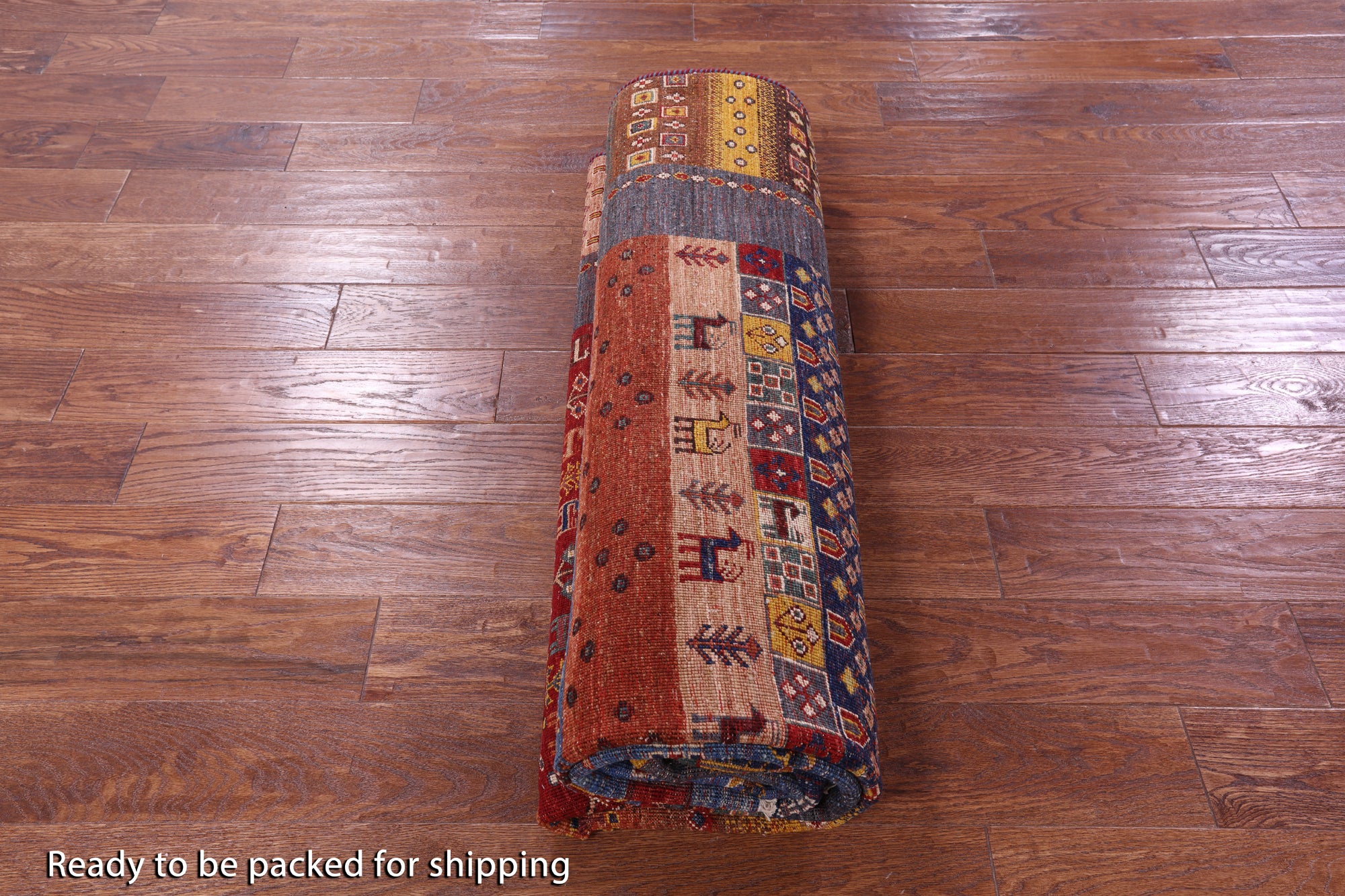 Tribal Persian Gabbeh Handmade Wool Rug - 6' 8" X 9' 5" - Golden Nile