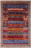 Persian Gabbeh Tribal Hand Knotted Wool Rug - 6' 7" X 10' 0" - Golden Nile