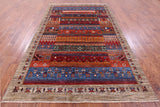 Persian Gabbeh Tribal Hand Knotted Wool Rug - 6' 7" X 10' 0" - Golden Nile