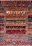 Persian Gabbeh Tribal Hand Knotted Wool Rug - 5' 8" X 7' 11" - Golden Nile