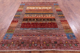 Persian Gabbeh Tribal Hand Knotted Wool Rug - 5' 8" X 7' 11" - Golden Nile