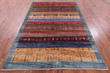 Tribal Persian Gabbeh Hand Knotted Wool Rug - 5' 7" X 8' 1" - Golden Nile
