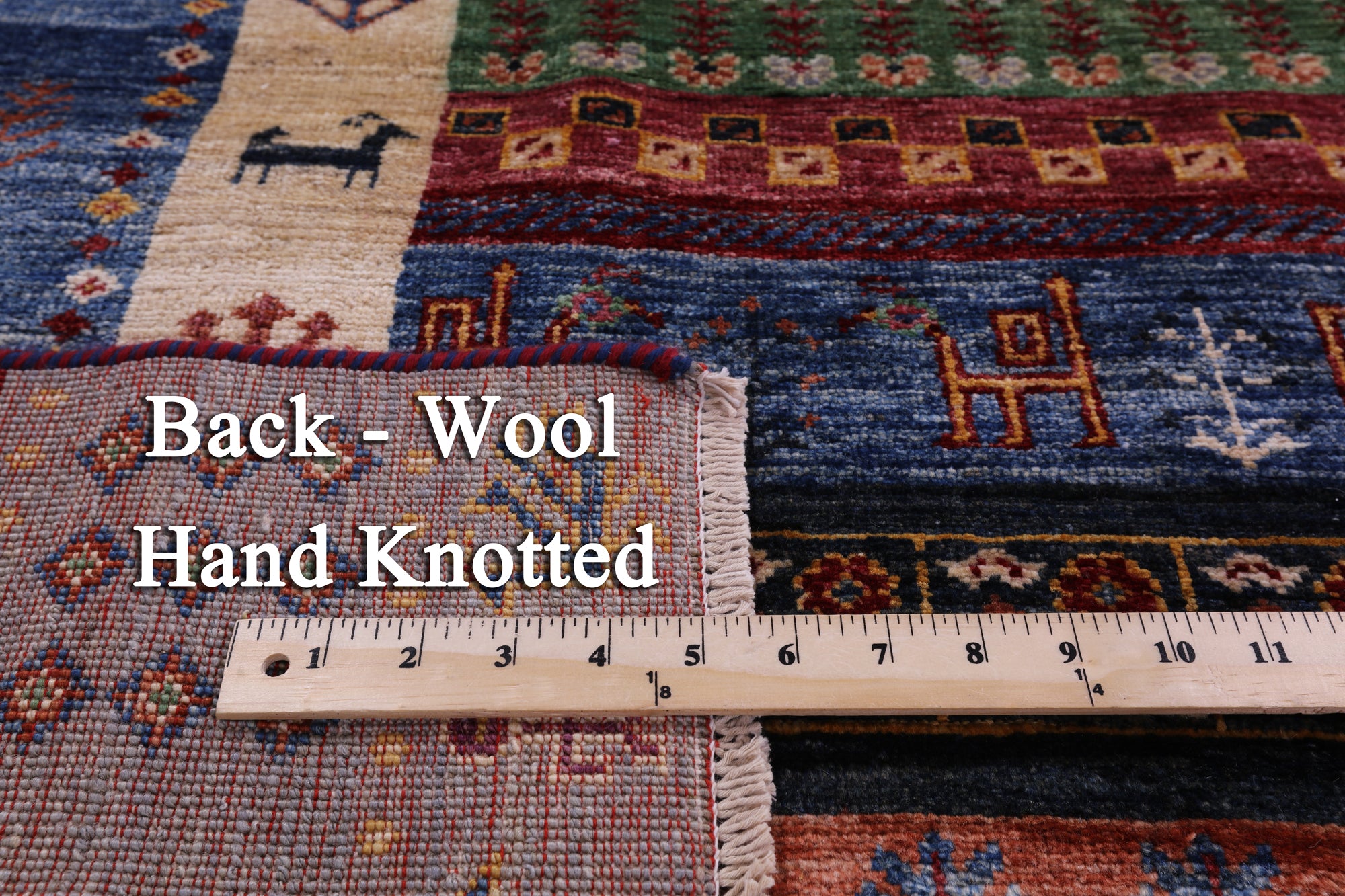 Tribal Persian Gabbeh Hand Knotted Wool Rug - 5' 8" X 8' 0" - Golden Nile