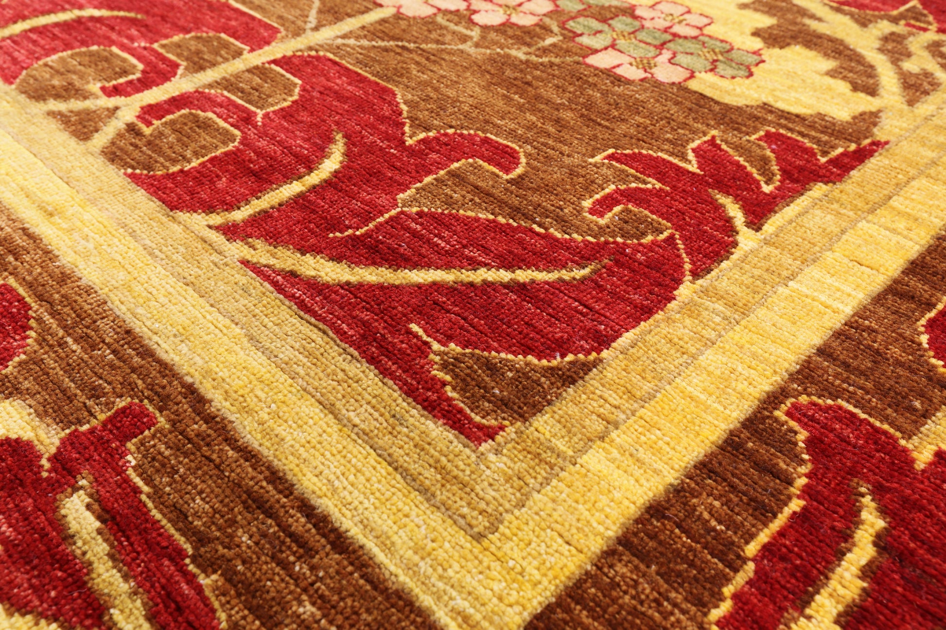William Morris Handmade Wool Area Rug - 6' 8" X 9' 9" - Golden Nile