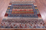 Tribal Persian Gabbeh Hand Knotted Wool Rug - 4' 11" X 6' 0" - Golden Nile