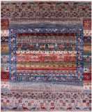 Tribal Persian Gabbeh Hand Knotted Wool Rug - 4' 11" X 6' 0" - Golden Nile