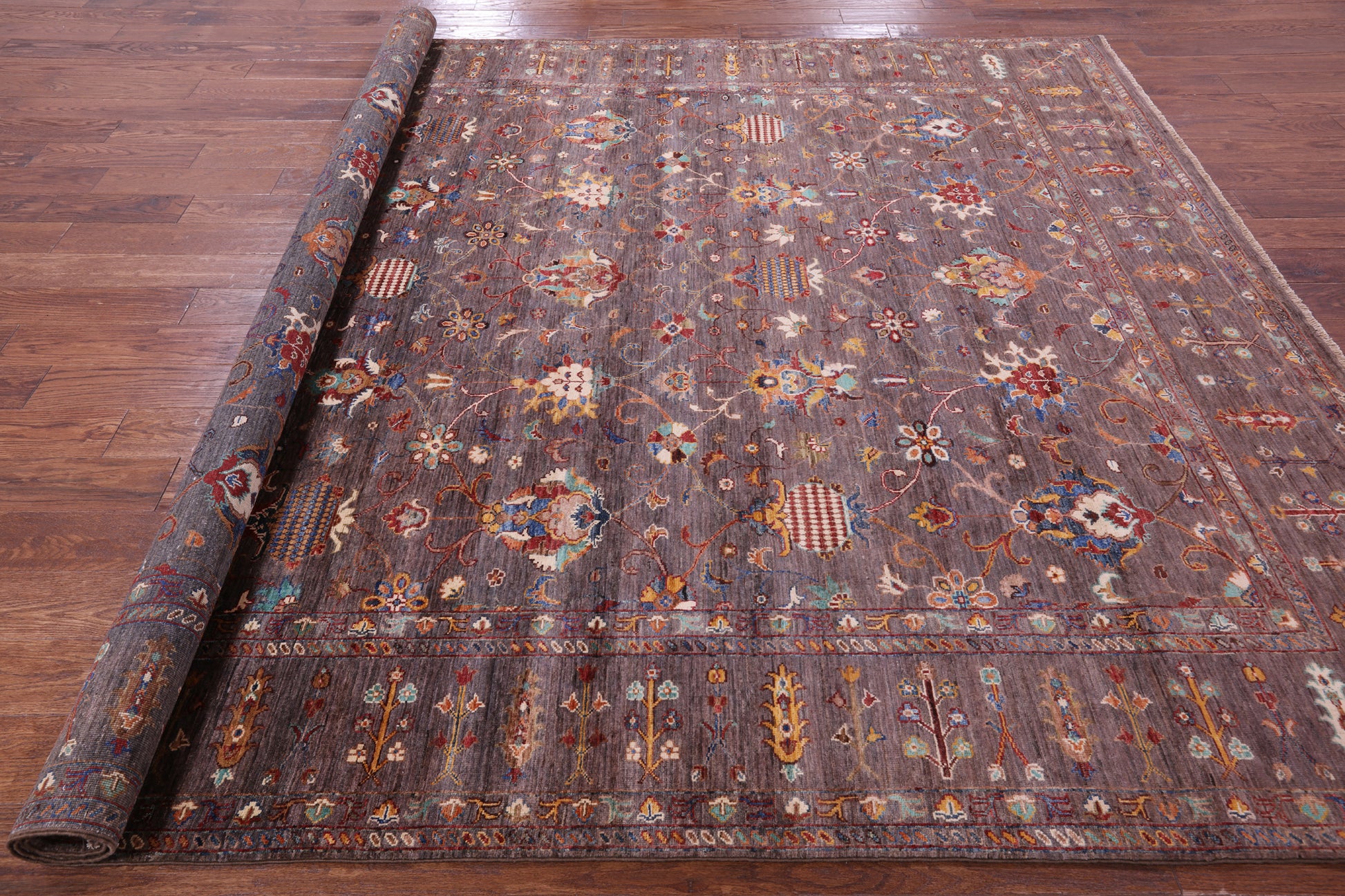 Peshawar Handmade Wool Rug - 8' 3" X 9' 7" - Golden Nile
