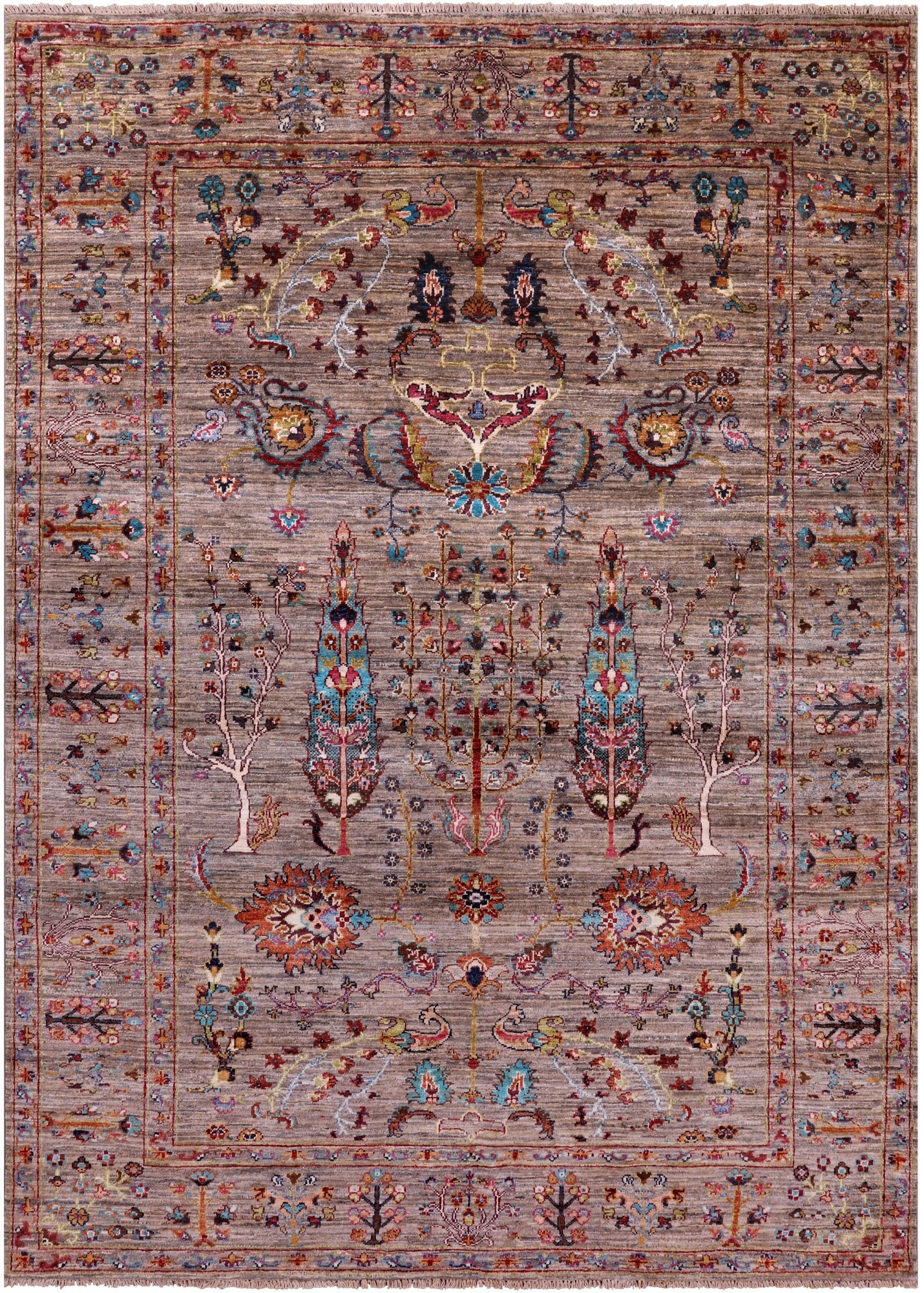 Tribal Persian Gabbeh Handmade Wool Rug - 5' 9" X 7' 11" - Golden Nile