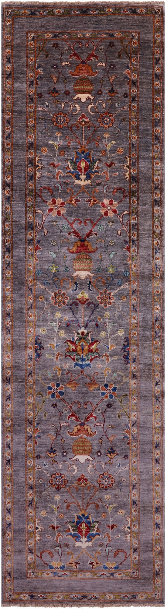 Peshawar Hand Knotted Wool Runner Rug - 2' 8" X 9' 10" - Golden Nile