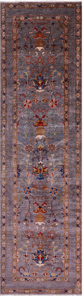 Peshawar Hand Knotted Wool Runner Rug - 2' 9" X 9' 10" - Golden Nile