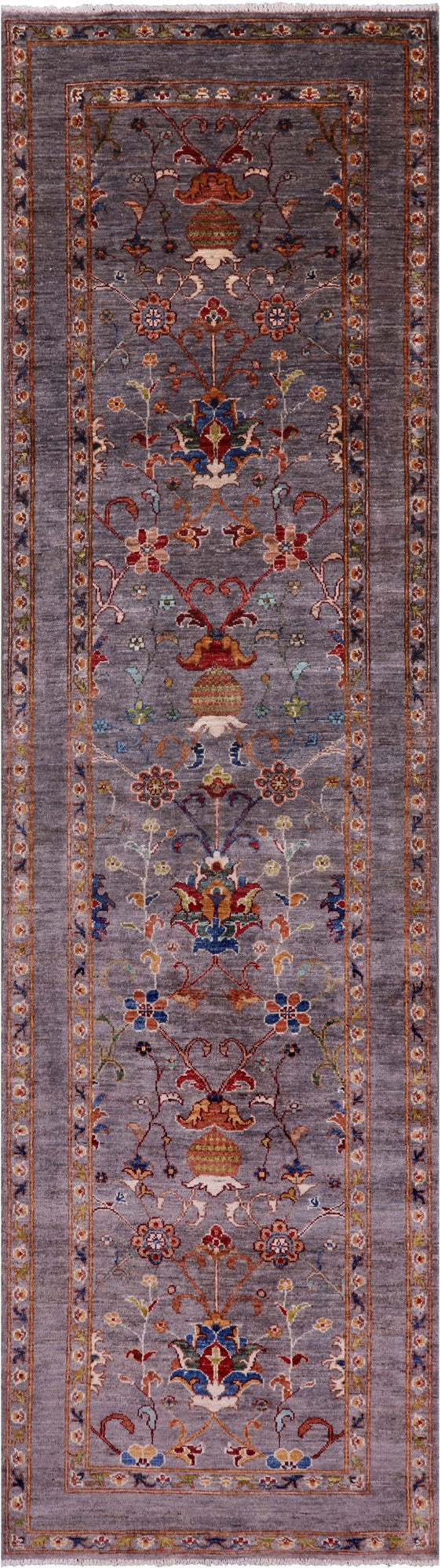 Peshawar Hand Knotted Wool Runner Rug - 2' 9" X 9' 10" - Golden Nile
