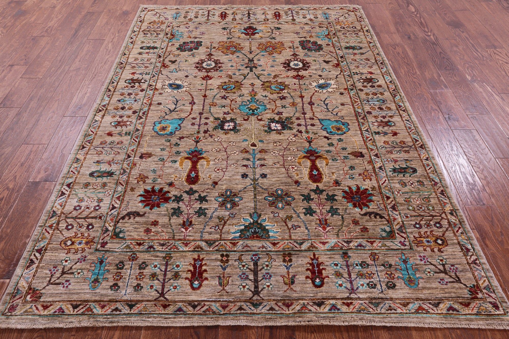 Peshawar Handmade Wool Rug - 5' 8" X 7' 11" - Golden Nile
