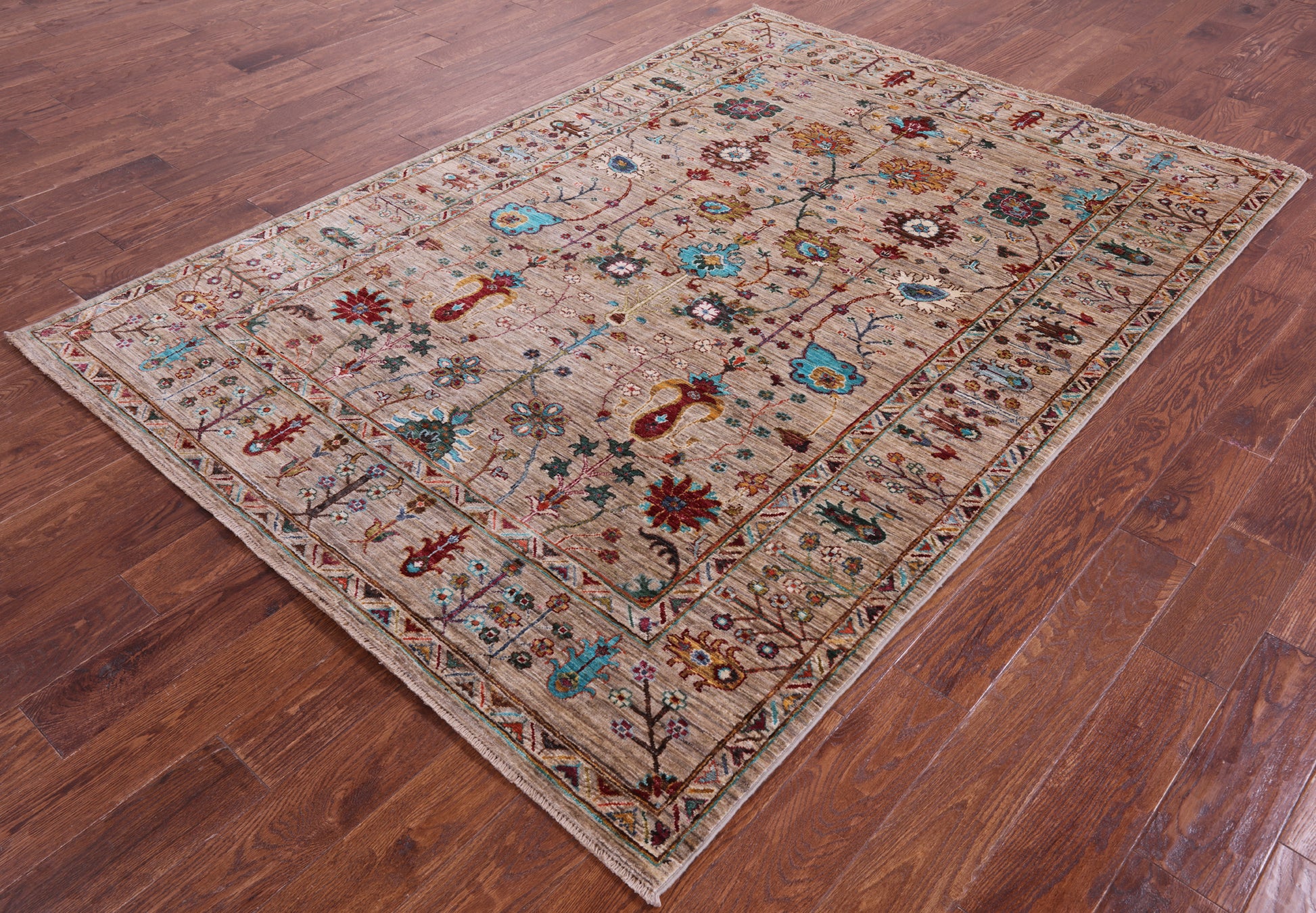 Peshawar Handmade Wool Rug - 5' 8" X 7' 11" - Golden Nile