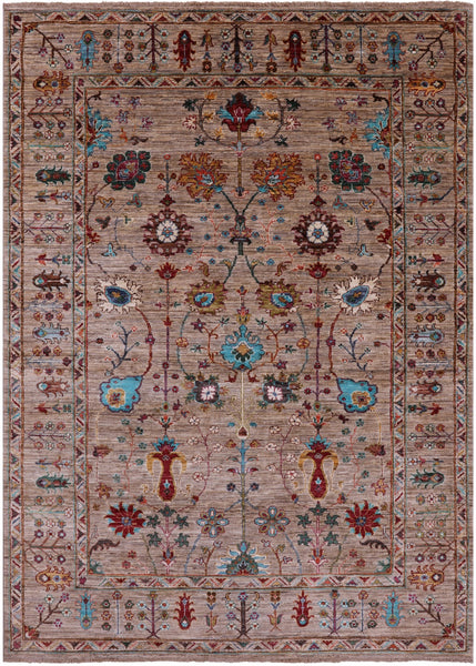 Peshawar Handmade Wool Rug - 5' 8" X 7' 11" - Golden Nile