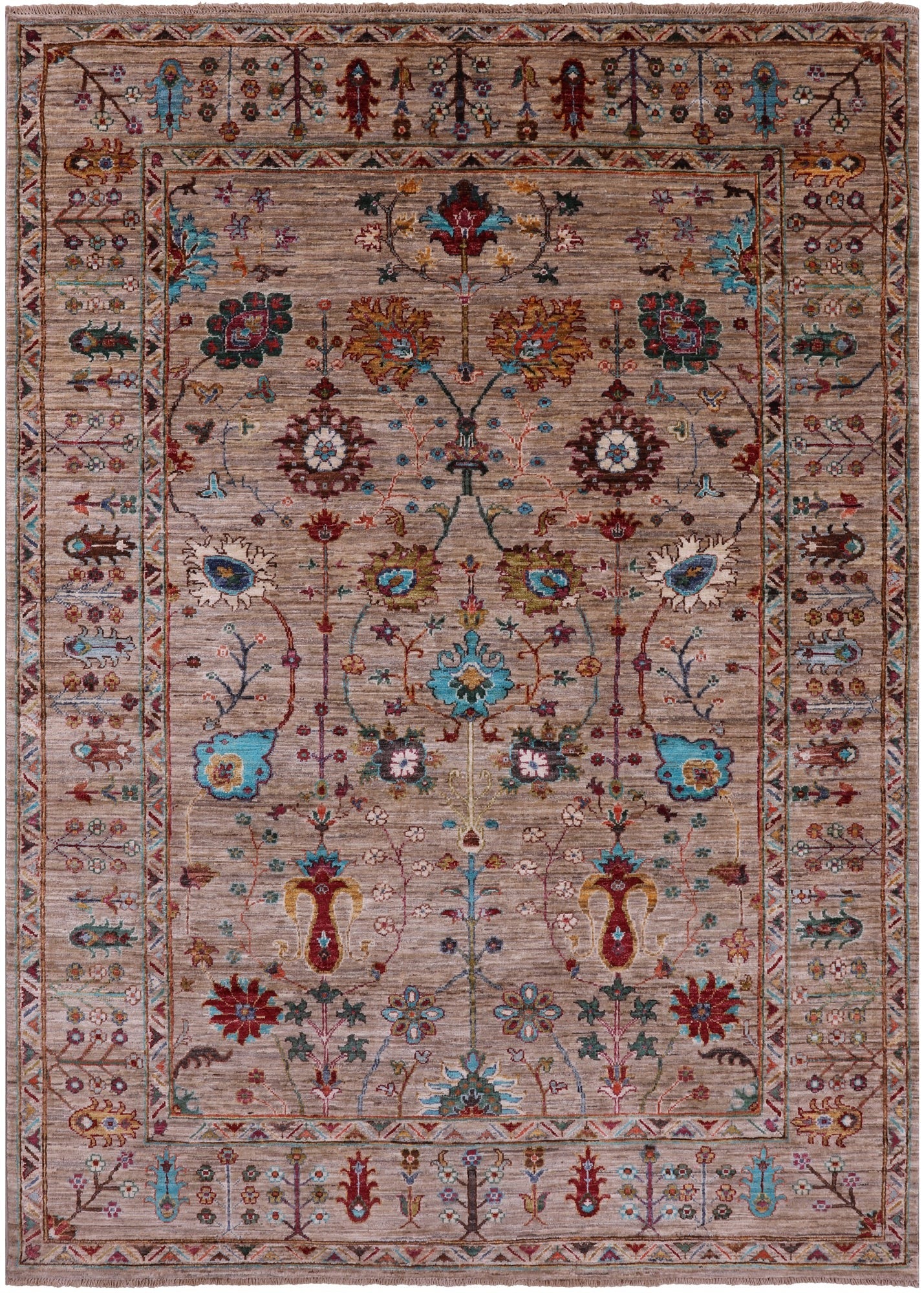 Peshawar Handmade Wool Rug - 5' 8" X 7' 11" - Golden Nile