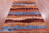 Tribal Persian Gabbeh Hand Knotted Wool Rug - 5' 9" X 8' 1" - Golden Nile