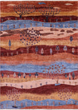 Tribal Persian Gabbeh Hand Knotted Wool Rug - 5' 9" X 8' 1" - Golden Nile