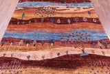 Tribal Persian Gabbeh Hand Knotted Wool Rug - 5' 9" X 8' 1" - Golden Nile