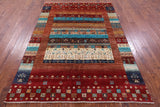 Tribal Persian Gabbeh Hand Knotted Wool Rug - 5' 9" X 7' 11" - Golden Nile