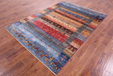 Tribal Persian Gabbeh Hand Knotted Wool Rug - 5' 8" X 8' 0" - Golden Nile