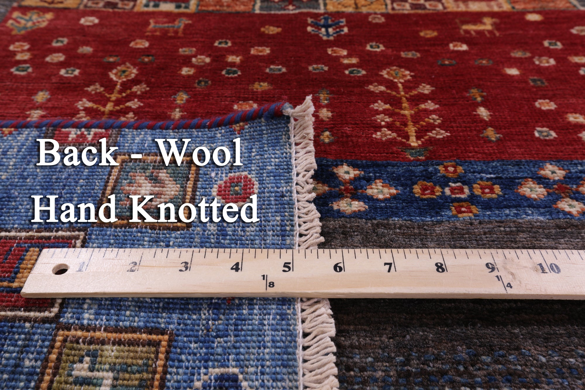 Tribal Persian Gabbeh Hand Knotted Wool Rug - 5' 8" X 8' 0" - Golden Nile