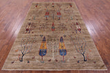 Tribal Persian Gabbeh Hand Knotted Wool Rug - 6' 6" X 9' 7" - Golden Nile