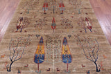 Tribal Persian Gabbeh Hand Knotted Wool Rug - 6' 6" X 9' 7" - Golden Nile